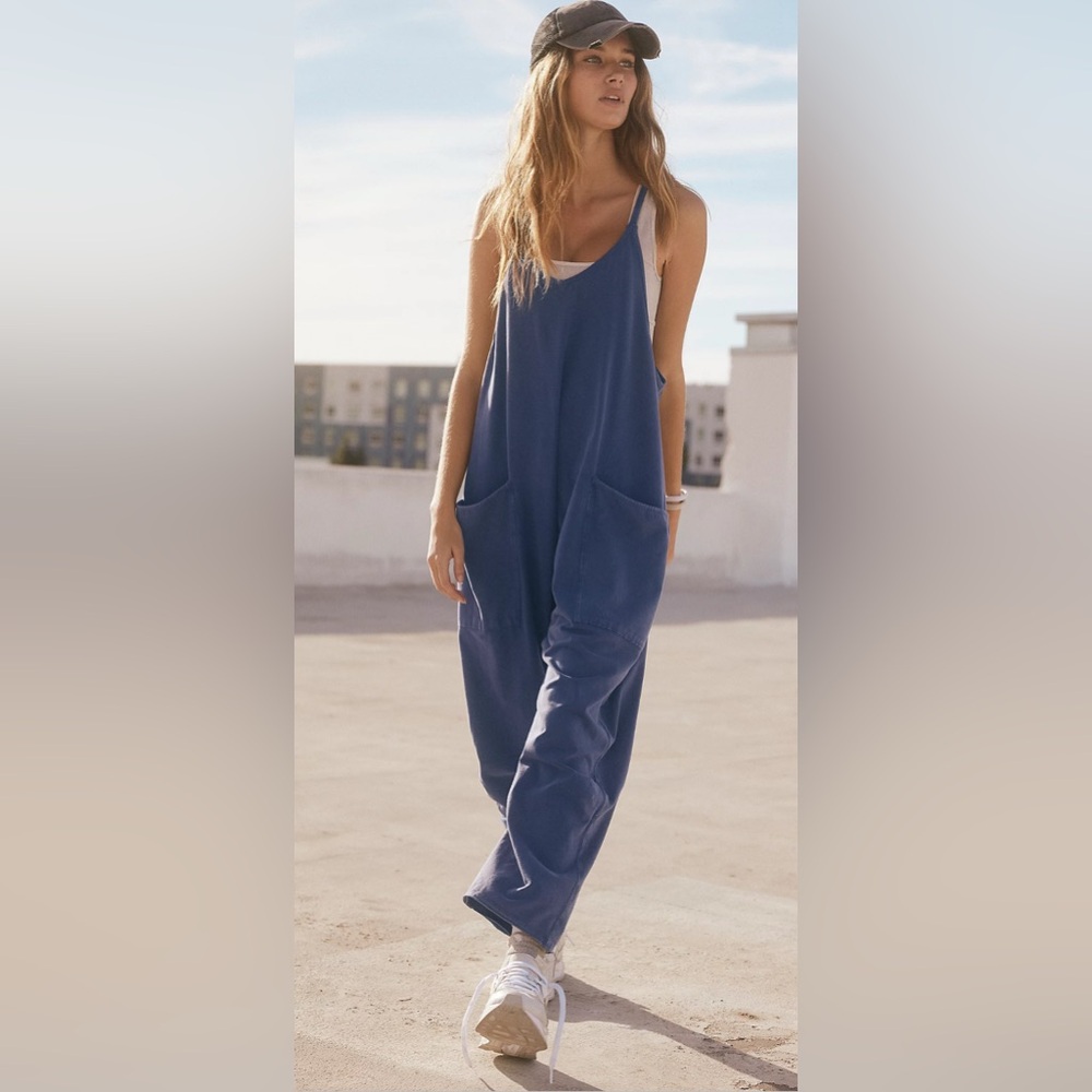 FREE PEOPLE Blue Jumpsuit with Pockets